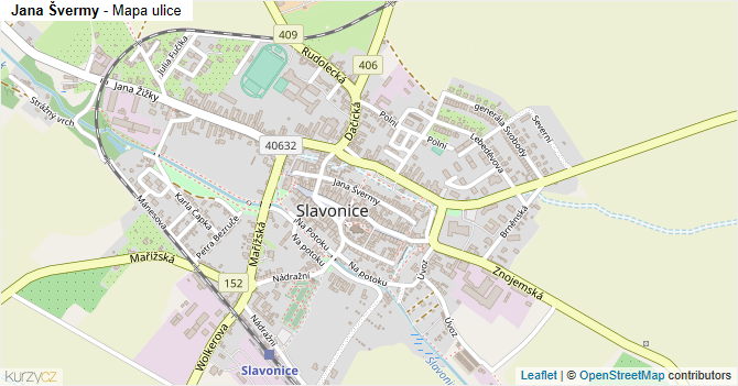 Jana Švermy - mapa ulice