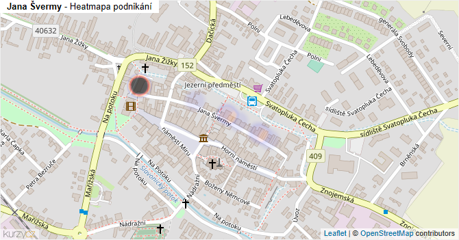 Jana Švermy - mapa podnikání