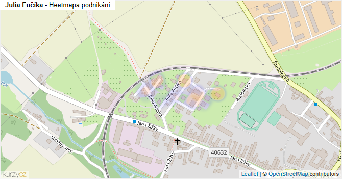 Julia Fučíka - mapa podnikání