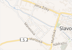 Karla Čapka v obci Slavonice - mapa ulice