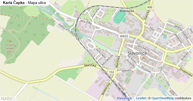 Karla Čapka - mapa ulice