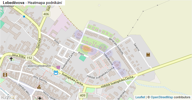 Lebeděvova - mapa podnikání