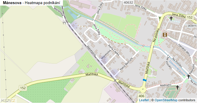 Mánesova - mapa podnikání