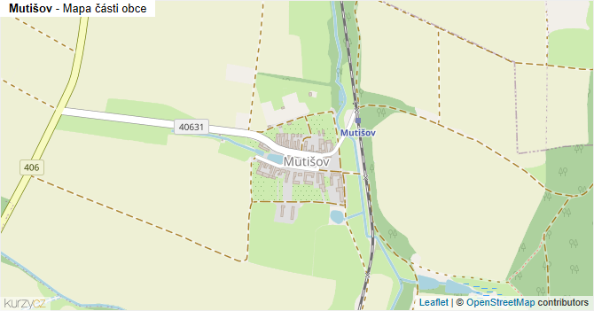 Mutišov - mapa části obce