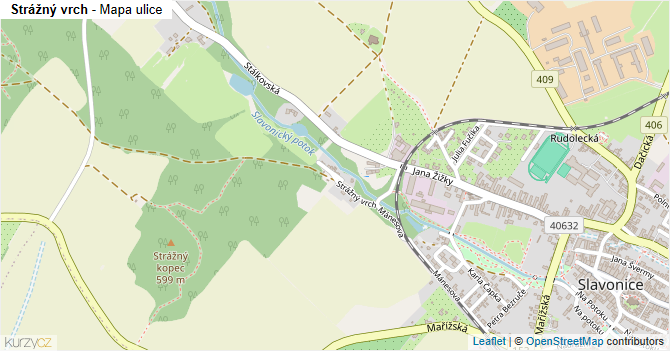 Strážný vrch - mapa ulice