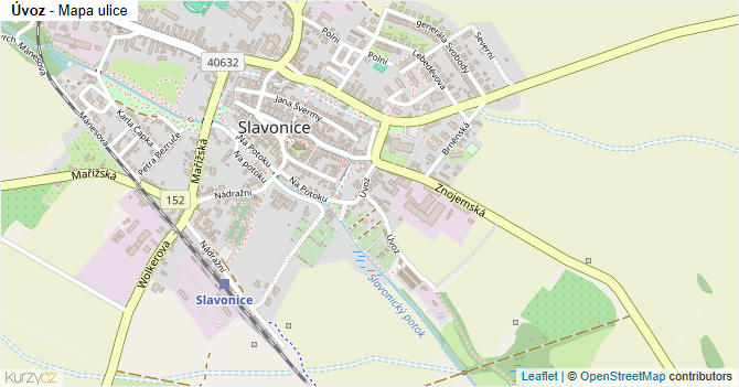 Úvoz - mapa ulice