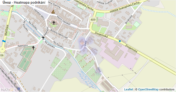 Úvoz - mapa podnikání