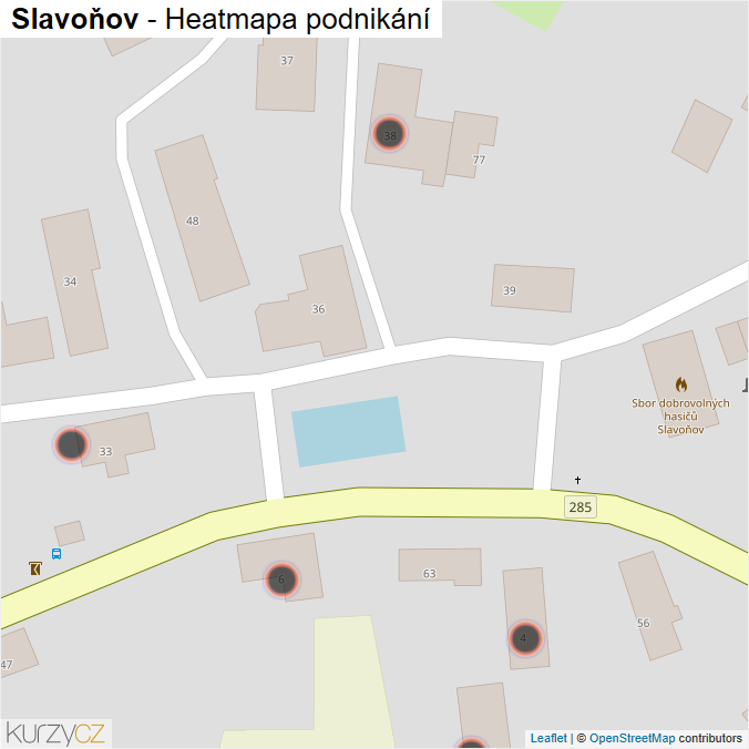 Mapa Slavoňov - Firmy v obci.
