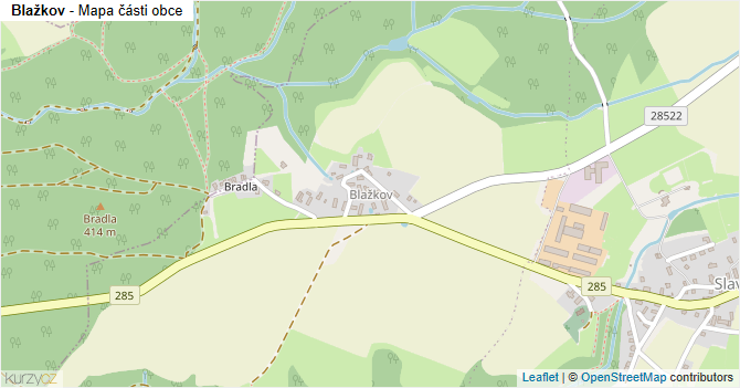 Blažkov - mapa části obce
