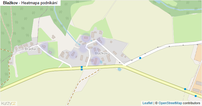 Blažkov - mapa podnikání