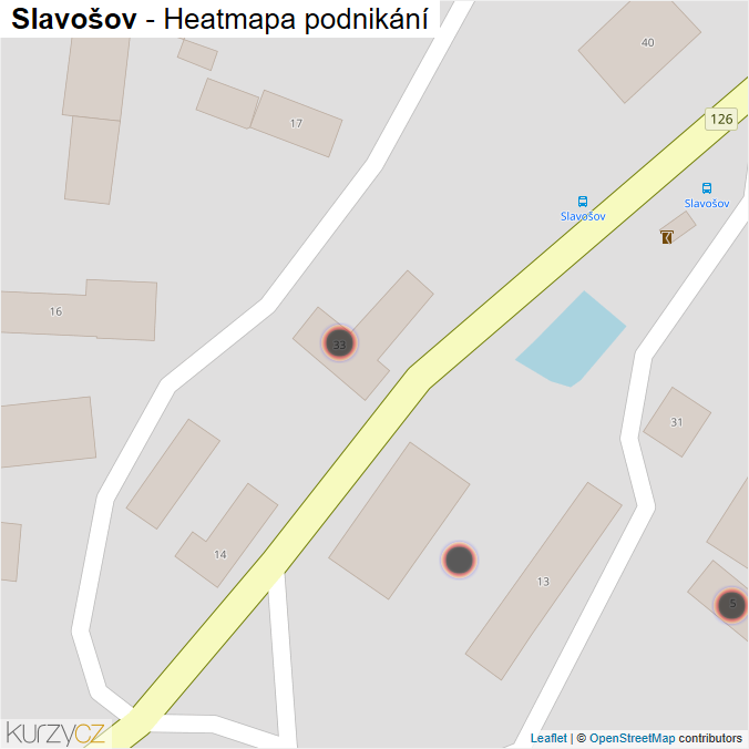 Mapa Slavošov - Firmy v obci.
