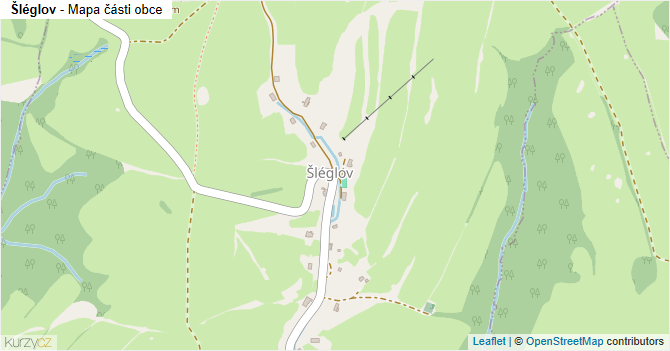 Šléglov - mapa části obce