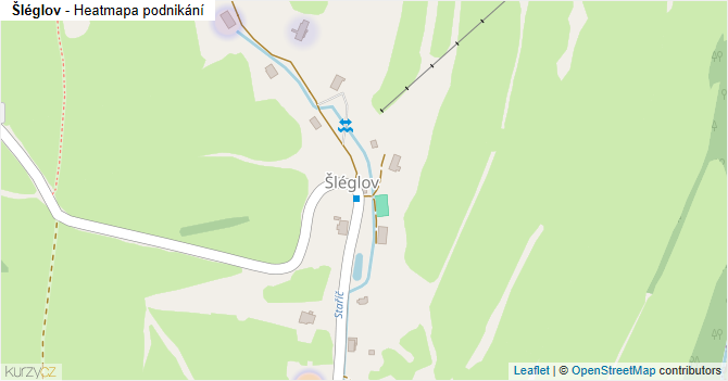 Šléglov - mapa podnikání