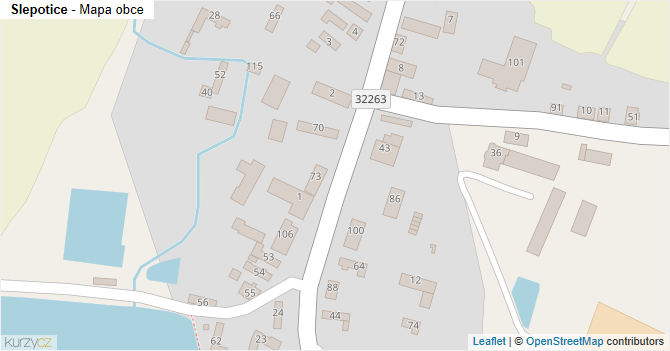 Slepotice - mapa obce