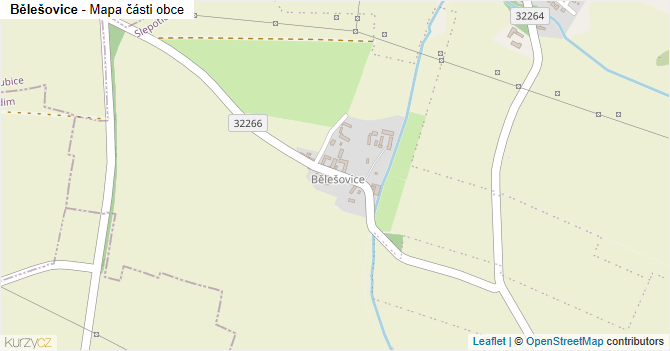 Bělešovice - mapa části obce