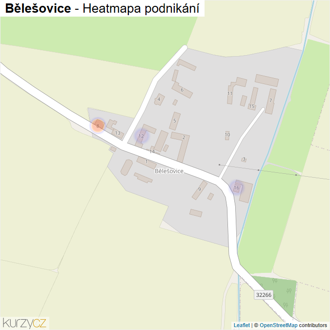 Mapa Bělešovice - Firmy v části obce.