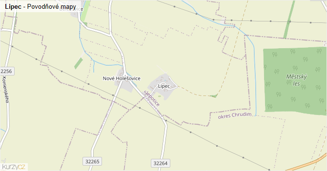 Lipec - záplavové mapy stoleté vody