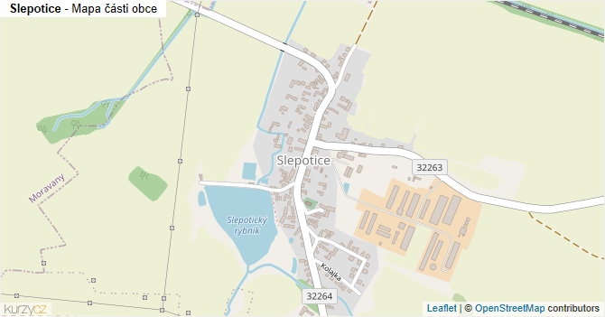 Slepotice - mapa části obce