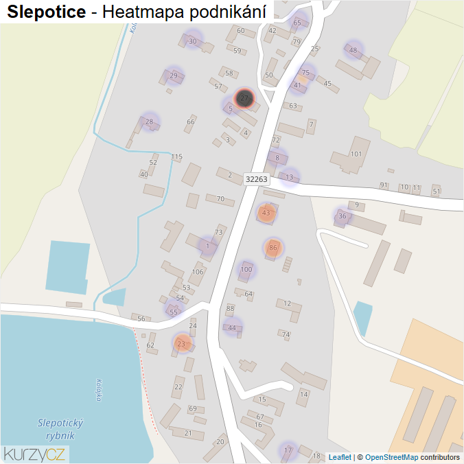 Mapa Slepotice - Firmy v části obce.