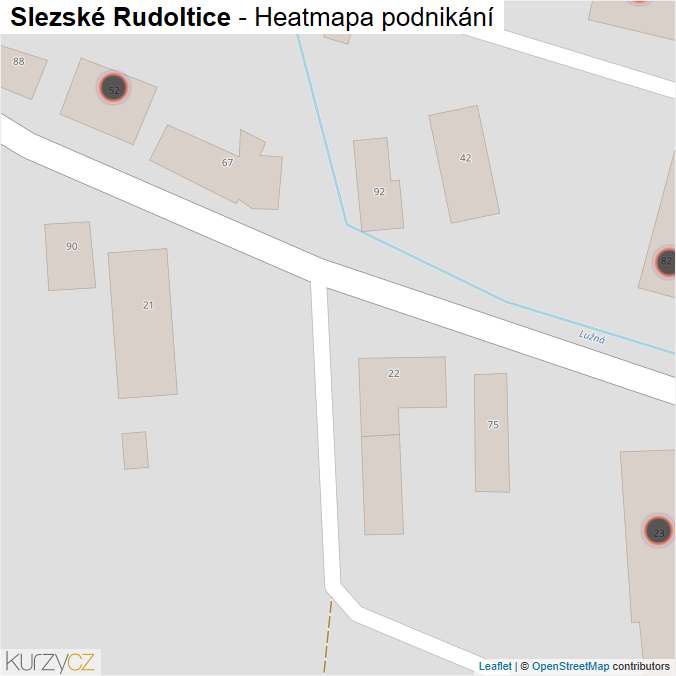 Mapa Slezské Rudoltice - Firmy v obci.