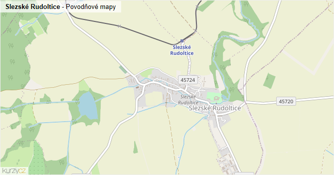 Slezské Rudoltice - záplavové mapy stoleté vody