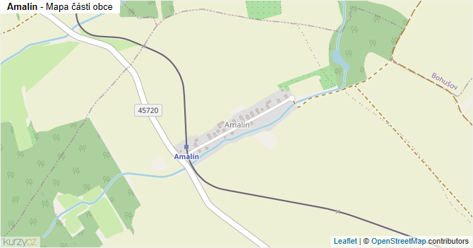 Amalín - mapa části obce