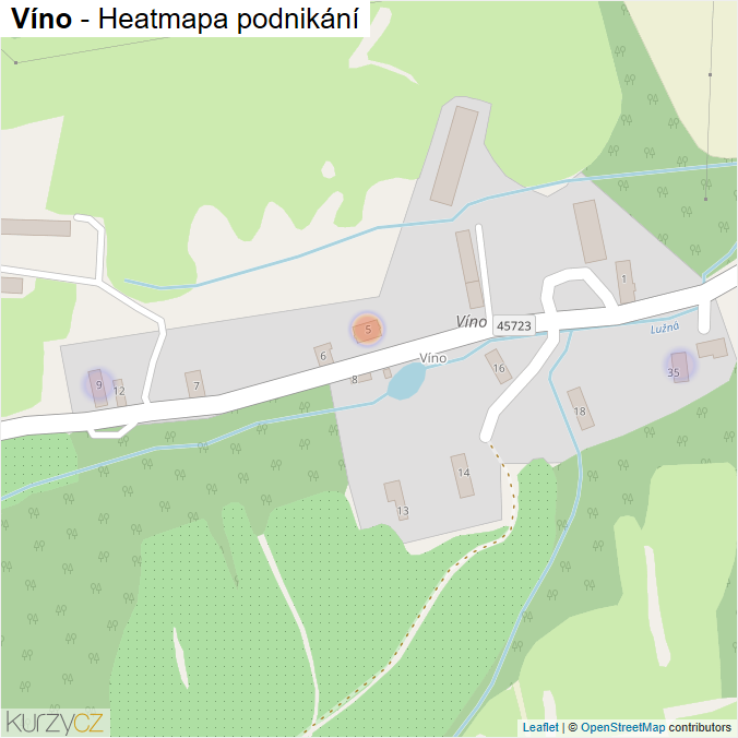 Mapa Víno - Firmy v části obce.