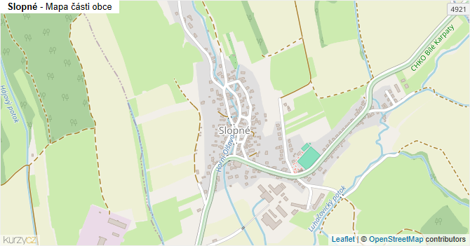 Slopné - mapa části obce