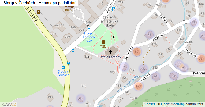 Sloup v Čechách - mapa podnikání