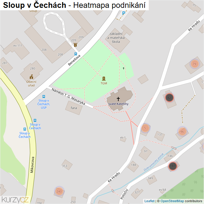 Mapa Sloup v Čechách - Firmy v obci.