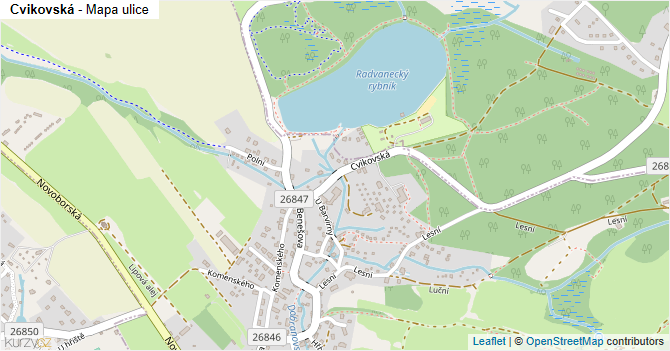 Cvikovská - mapa ulice