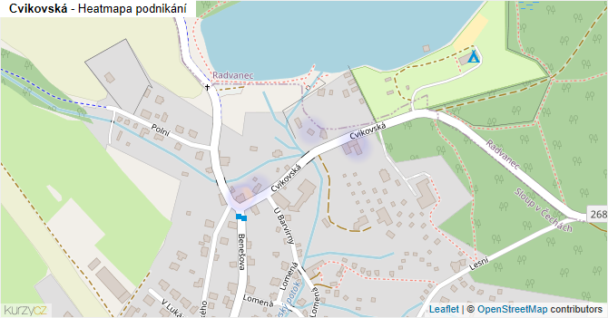 Cvikovská - mapa podnikání