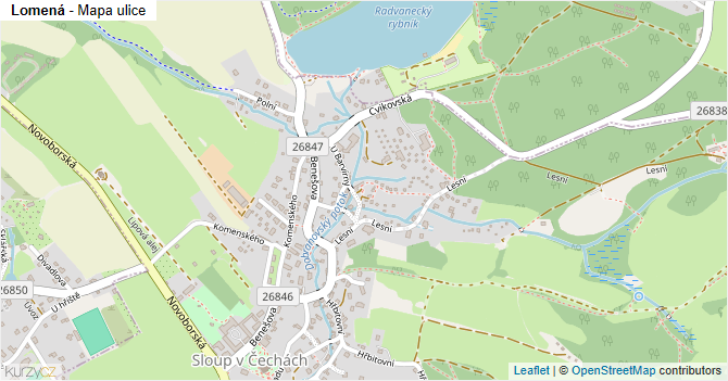 Lomená - mapa ulice
