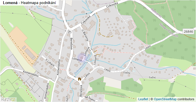 Lomená - mapa podnikání