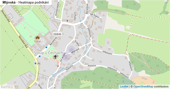 Mlýnská - mapa podnikání