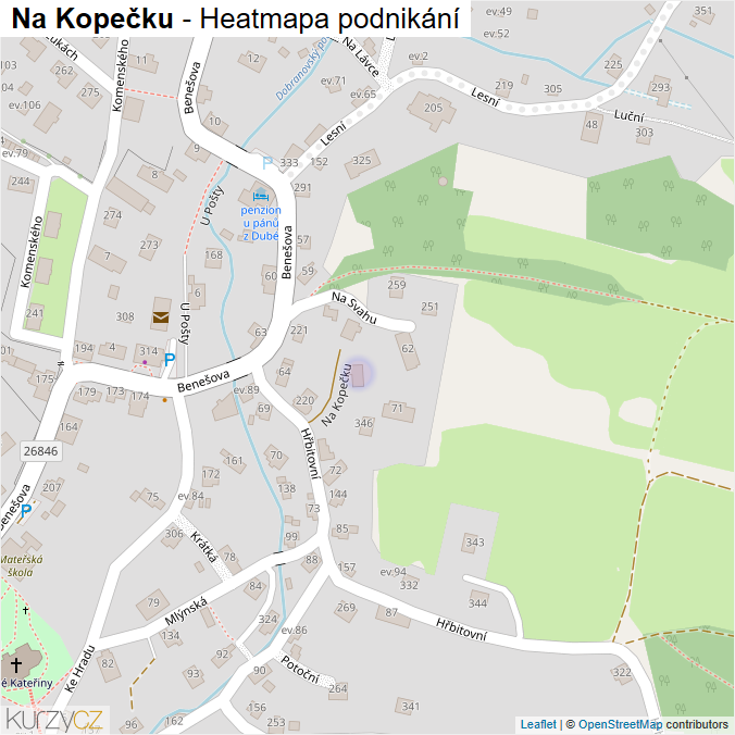 Mapa Na Kopečku - Firmy v ulici.