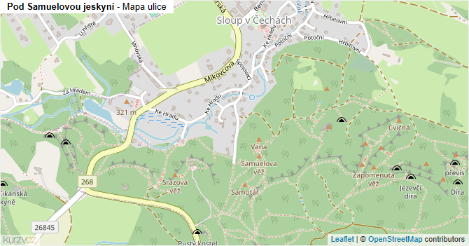 Pod Samuelovou jeskyní - mapa ulice