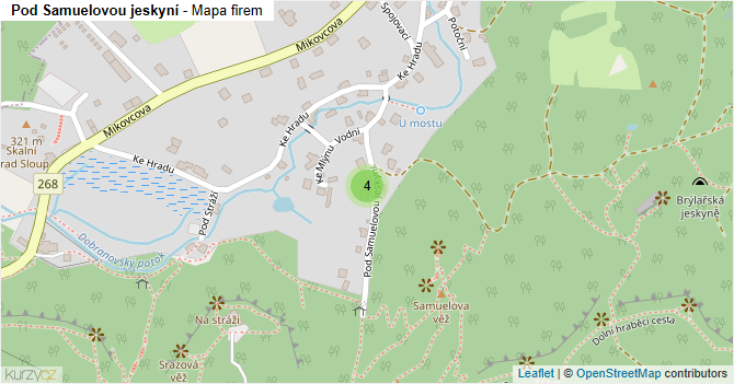 Pod Samuelovou jeskyní - mapa firem