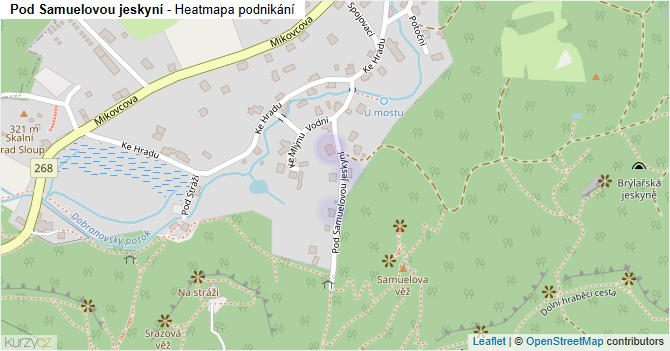 Pod Samuelovou jeskyní - mapa podnikání