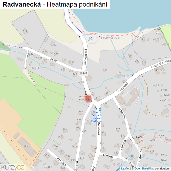Mapa Radvanecká - Firmy v ulici.