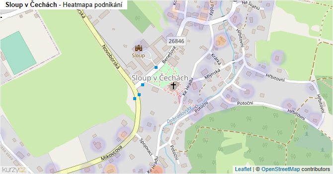 Sloup v Čechách - mapa podnikání