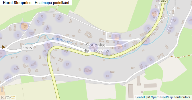 Horní Sloupnice - mapa podnikání