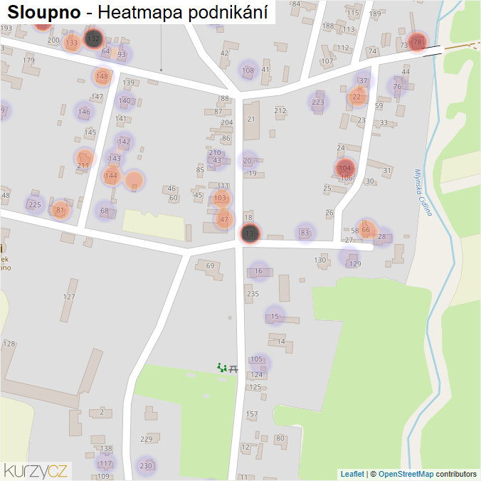 Mapa Sloupno - Firmy v části obce.