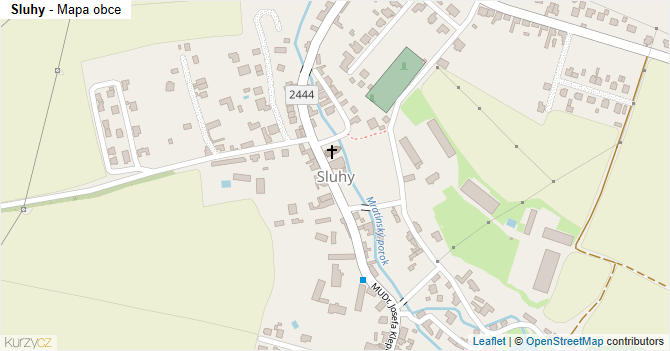 Sluhy - mapa obce