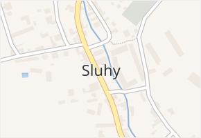Sluhy v obci Sluhy - mapa části obce
