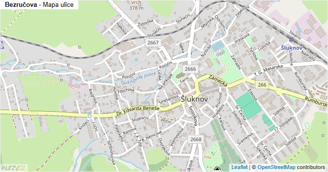 Bezručova - mapa ulice