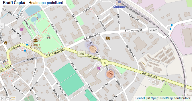 Bratří Čapků - mapa podnikání
