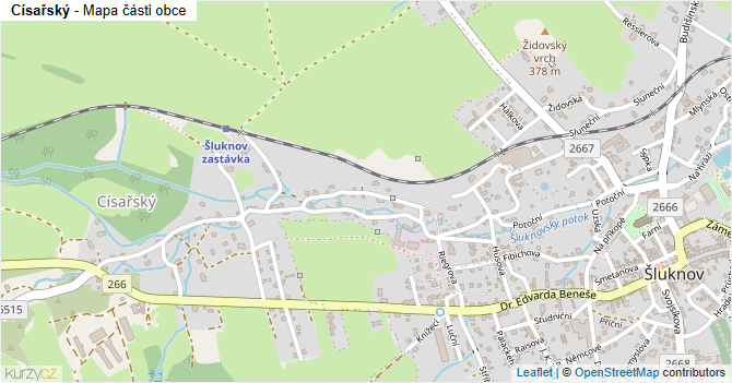Císařský - mapa části obce