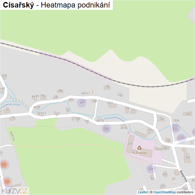 Mapa Císařský - Firmy v části obce.