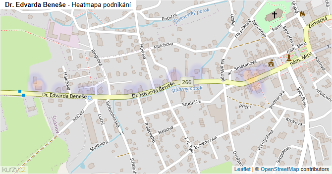 Dr. Edvarda Beneše - mapa podnikání